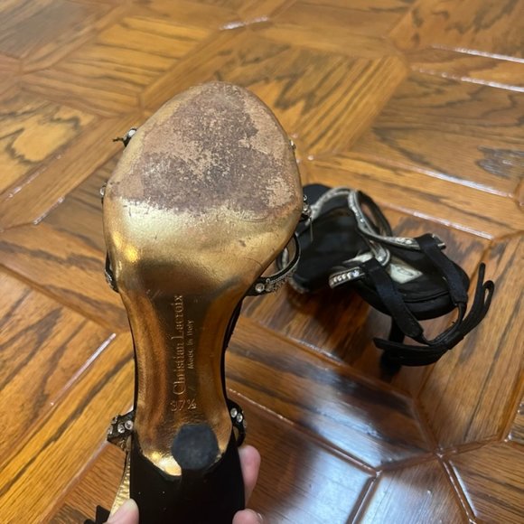 😻 HOST PICK! Christian Lacroix Black Laced High Heels - Picture 6 of 7